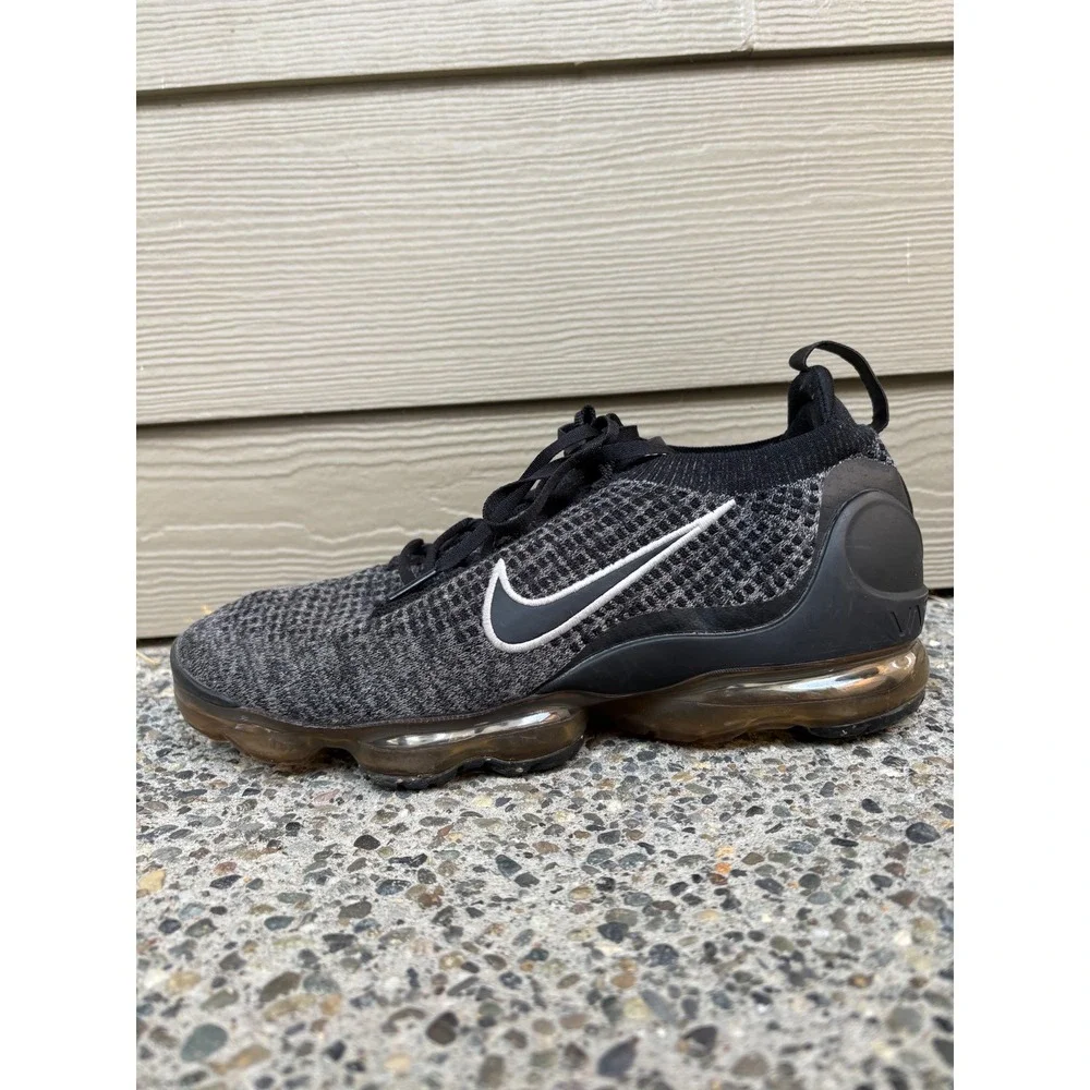 Nike Air VaporMax 2021 FK Mens Black Grey Flyknit Running Shoes DH4084-001